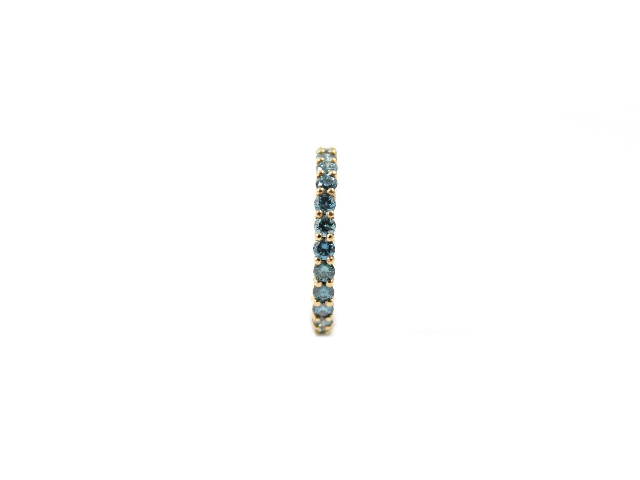 Anello oro 18kt riviera giro intero diamanti fancy color blue - Puntodgioielli